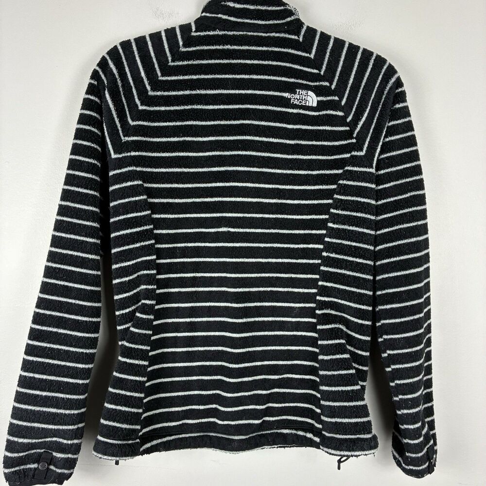 The North Face Womens Striped Fuzzy Fleece Black Full-Zip Jacket Sz S * PILLING - Picture 8 of 11